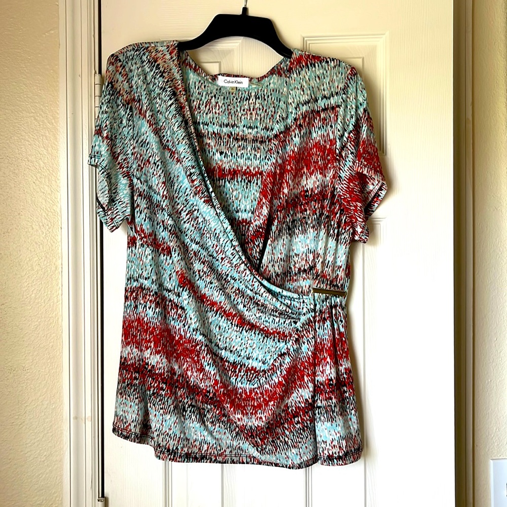 Calvin Klein Beautiful Multicolor Wrap Top